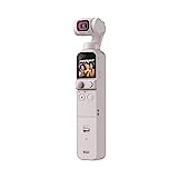 DJI Pocket 2 Exclusive Combo (Sunset White) - Pocket-Sized Vlogging Camera, 3-Axis Motorized Gimbal, 4K Video Recorder, 64MP Photo, ActiveTrack 3.0, YouTube TikTok Video, for Android and iPhone
