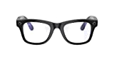 Ray-Ban Stories | Wayfarer Square Smart Glasses, Shiny Black/Clear Blue Light Filter, 50 mm