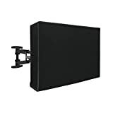 Waterproof Outdoor TV Cover for 65-70 inch TV with Bottom Cover, Thick Fabric, Dustproof and Weatherproof TV Cover with Remote Control Pocket, Black