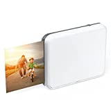 ZJX Bluetooth Printer 3x3” for iPhone/Android, Wireless Mobile Photo Printer with 4 Pass, Inkless, Pocket-Size.