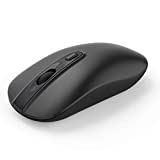 Rechargeable Bluetooth Mouse, Wireless Mouse, cimetech Bluetooth 4.0+2.4G Dual Mode Slim Ergonomic Mouse for Laptop, PC, Windows Mac Android OS Tablet (Dual-Mode Black TM002)