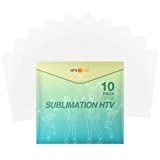 HTVRONT Sublimation Vinyl for Cotton Shirts - 10 Pack 12'x12' Matte Clear HTV Vinyl for Sublimation - Wash Durable Clear Dye Sub HTV