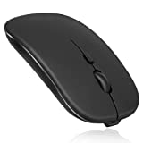 2.4GHz & Bluetooth Mouse, Rechargeable Wireless Mouse for Samsung Galaxy Tab Series Bluetooth Wireless Mouse for Laptop / PC / Mac / iPad pro / Computer / Tablet / Android Onyx Black