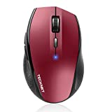 Bluetooth Wireless Mouse, TECKNET 3200 DPI Computer Mouse, 24-Month Battery Life and 6 Adjustable DPI Levels, 6 Buttons Compatible with Ipad Pro/ Laptop/Surface Pro/Windows Computer/Chromebook-Red