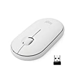 Logitech Pebble M350 Wireless Mouse with Bluetooth or USB - Silent, Slim Computer Mouse with Quiet Click for iPad, Laptop, Notebook, PC and Mac - Off White