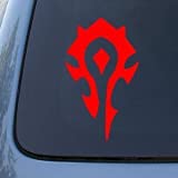 World of War Craft Inspired Vinyl Decal Sticker for Car Truck Laptop Window Red 6' Inches