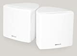 Rockville Cube White Pair of 3.5' Home Theater Wall Speakers+Swivel Brackets