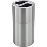 Safco Products 9931SS Dual Bin Recycling and Trash Can, 30 Gallon Total, Two Separate Liners, Decals Included, Silver