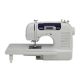 Brother Sewing and Quilting Machine, CS6000i, 60 Built-in Stitches, 2.0' LCD Display, Wide Table, 9 Included Sewing Feet, Beige/Blue