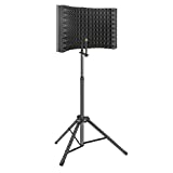 Aokeo Professional Studio Recording Microphone Isolation Shield, Pop Filter.High Density Absorbent Foam is Used to Filter Vocal. Suitable for Blue Yeti and Any Condenser Microphones(AO-302 With Stand