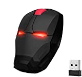 Ergonomic Wireless Computer Mouse for Kids, 2.4 G Portable Noiseless Mouse Optical Mice with USB Receiver for Notebook PC Laptop Computer Mac Book (Black)