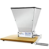FERRODAY 2 Roller Stainless Steel Malt Crusher Heavy Duty Malt Mill Homebrew Grain Crusher Adjustable Barley Grinder Low Speed Drill Available Manual Malt Mill Stainless Steel Mill - Medium