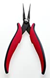 Hakko CHP PN-2002-M Long Needle-Nose Pliers, Pointed Nose, Rounded Outside Edge, Smooth Jaws, 32mm Jaw Length, 1mm Nose Width, 3mm Thick Steel