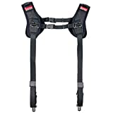 Camera Shoulder Double Strap Harness Quick Release Adjustable Dual Camera Tether Strap with Safety Tether and Lens Cleaning Cloth for DSLR SLR Camera