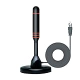 Portable HDTV Antenna - Includes Magnetic Base & Coaxial Cable - Indoor or Outdoor