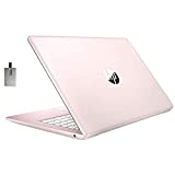 2021 HP Stream 14' HD SVA Laptop Computer, Intel Celeron N4000 Processor, 4GB RAM, 64GB eMMC Flash Memory, Webcam, 1-Year Office, Intel UHD Graphics 600, Win 10S, Rose Pink, 32GB SnowBell USB Card