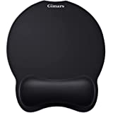 Gimars Upgrade Round Smooth Superfine Fibre Memory Foam Mouse Pad Wrist Rest Support - Ergonomic Mousepad with Nonslip Base for Laptop, Computer, Gaming, Office - Comfortable for Typing & Pain Relief