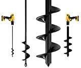 K-Brands Auger Drill Bit for Planting – 1.6 x 16 Inch & 3.5 x 16 Inch set - Garden Spiral Hole Drill Planter for Bulb Planting, Bedding Plants, Umbrella Holes - 3/8 Inch Hex Drive Drill