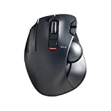ELECOM EX-G Left-Handed Trackball Mouse, 2.4GHz Wireless, Thumb Control, 6-Button Function with Smooth Tracking, Ergonomic Design, 32mm ball Windows11, macOS (M-XT4DRBK)