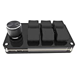 GONGWU Mechanical Gaming Keyboard Programming Macro Pad,Mini USB-Micro Interface 6-Key RGB Keypad,Mini Button Photoshop Gaming Keyboard for Windows Mac OSU HID Standard Keyboard, Black, One-size