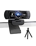 TECURS 1080P 60FPS Web Camera, HD Webcam with Microphone, Streaming Webcam with Tripod and Privacy Cover, Computer Camera for Calls/Conference, Zoom/Skype/YouTube, Laptop