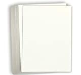 Hamilco White Resume Linen Textured Cardstock Paper – 8 1/2 x 11' Blank Thick Heavy Weight 80 lb Cover Card Stock for Printer - 50 Pack (Natural White)