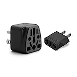 Unidapt US Plug Adapter - European to USA Plug Adapter, 2-Pack, Europe to American Outlet Adapter, EU/UK/AU/in/CN/JP/Asia/Italy to US Adapters to USA Canada Travel Power Plug Adapter (Type A & B)
