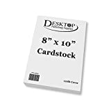 White 8' x 10' Cardstock - Blank SUPER Thick Paper - Heavy Weight 120lb Cover Card Stock for Inkjet & Laser Printer - 15 Sheets