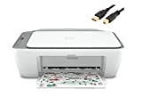 HP DeskJet 27 Series, All-in-One Wireless Color Inkjet Printer, Print Scan Copy, 1200 x 1200 dpi, Icon LCD Display, Wi-Fi, Bluetooth, USB, Grey, with MTC Printer Cable