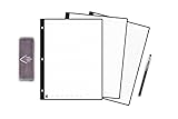 Rocketbook Filler Paper Variety Pack | Lined Wide Ruled, Dot Grid, Graph Reusable Notebook Paper (8.5' x 11') | Scannable Binder Paper | 18 Double Sided Sheets, Pen, and Cloth
