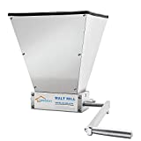 FERRODAY 2 Roller Crusher Stainless Steel Crusher Malt Mill Homebrew Grain Crusher Manual Grain Mill Low Speed Drill Available Malt Crusher Gap Adjustable Barley Grinder - No Wooden Base Version
