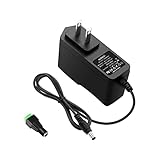 ALITOVE DC 12V 1A Power Supply 1000mA 12W AC/DC Adapter, 100~240V AC to DC 12 Volt 1 Amp 0.6A Converter with 5.5 x 2.5mm 2.1mm Plug for LED Strip Light CCTV Security Camera DVR NVR Surveillance System