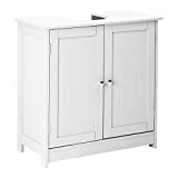Bonnlo Pedestal Under Sink Storage Bathroom Vanity with 2 Doors Traditional Bathroom Cabinet Space Saver Organizer 23 5/8' x 11 7/16' x 23 5/8' (L x W x H) White (Pedestal Sink)