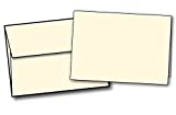 Blank 5' X 7' Greeting Cards and Envelopes - Ivory/Cream - Heavyweight 80lb Cover Paper - Inkjet/Laser Printer Compatible - For Making Invitations, Greeting Cards - 100 Cards & Envelopes