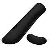 Dapesuom Enlarge Keyboard Wrist Rest Pad,Memory Foam Set Wrist Cushion Support for Easy Typing & Pain Relief,Mouse Wrist Pad,Anti-Slip Wrist Support for Gaming,Computer, Laptop, Office,Jet Black