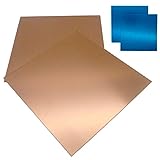 Copper Sheets, 6 X 6 Inch, 24 Gauge/0.02' Thick - 2 PCS - Pure Copper Sheet Metal, Copper Plates, for Jewelry, Crafts, Repairs, Enameling, Electrical