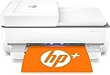 HP Envy 6458e All-in-One Wireless Color Inkjet Printer for Home Office, White - Print Copy Scan -10 ppm, 4800 x 1200 dpi, Auto 2-Sided Printing, Dual-Band WiFi, Instant Ink Ready, Cbmou Printer Cable
