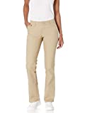 Dickies Women's Flat Front Stretch Twill Pant Slim Fit Bootcut, Desert Sand, 6
