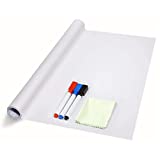 Dry Erase Whiteboard Sticker Wall Decal, Self-Adhesive White Board Peel Stick Paper for School,Office,Home,Kids Drawing with 3 Water Pen 78.7'x17.7'