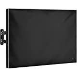 Outdoor TV Cover 52-55 Inch | Weatherproof and Waterproof Flat TV Screen Protector | Fit Any Smart TV Set |Outside LCD Covers Made of Oxford 600D Fabric w/ PVC Coating Inside | Fully Covered from Below(Black)