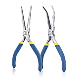6' Mini Needle Nose Pliers with Comfort Grip Handles,2 Pliers Set for Handmade Craft