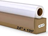Rolls of 24' inches x 100' feet- 5 MIL - Waterproof Screen Printing Inkjet Film Transparency for EPSON HP Canon (Water-Based-dye and Pigment Ink) Printers 2'core (1)