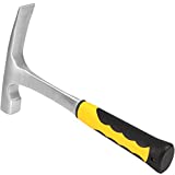 HOZEON 32 oz Brick Hammer, Flat head Rock Pick Hammer, 11.2 inch All Steel Geologist Hammer, Bricklayer's/Mason's Hammer with Shock Reduction Grip for Mining, Geological Prospecting
