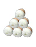 Truevalue 6 Balls Angora Mohair Wool Yarn Soft Fingering Baby Mohair Cashmere Hand Crochet Yarn for Knitting DIY Scarf Sweater Thread Yarn 300g (White)