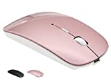 Bluetooth Wireless Charger Computer Mouse for MacBook Air Mac Pro Laptop Ipad Pad PC The Laser Optical Rechargeable Mini Slim Silent Mice is Replacement Wired Widely Used Desktop Hp iMac (Rose Gold)