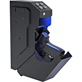 Gun Safe Quick Access Handgun Firearm Safes for Pistols Drop Down Single Gun Safety for Nightstand Wall Mount Bedside Desk Vehicle Bed Personal Safe with Keypad Lock and Key Lock