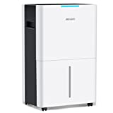 4,500 Sq. Ft Dehumidifier for Basements and Home, Aiusevo 50 Pint Dehumidifiers with Drain Hose Ideal for Large Room, Bedroom, Quietly Removes Moisture, 3 Modes Deshumidificador, Child Lock, 24H Timer