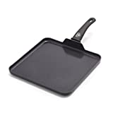 GreenLife Soft Grip Diamond Healthy Ceramic Nonstick 11' Griddle Pan, PFAS-Free, Dishwasher Safe, Black