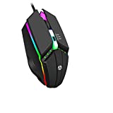 Wired Gaming Mouse , Optical USB Mice for Laptop/Desktop, 800 to 1600 3 Adjustable DPI and RGB Light, Ergonomic with 4 Programmable Buttons for Computer Windows 7/8/10/XP Vista Linux Chromebook PC