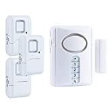 GE Personal Security, Window and Door Alarm, Deluxe Alarm, 3 Window Alarms, 1 Keypad, Easy Installation, Ideal for Home, Garage, and More, 51107